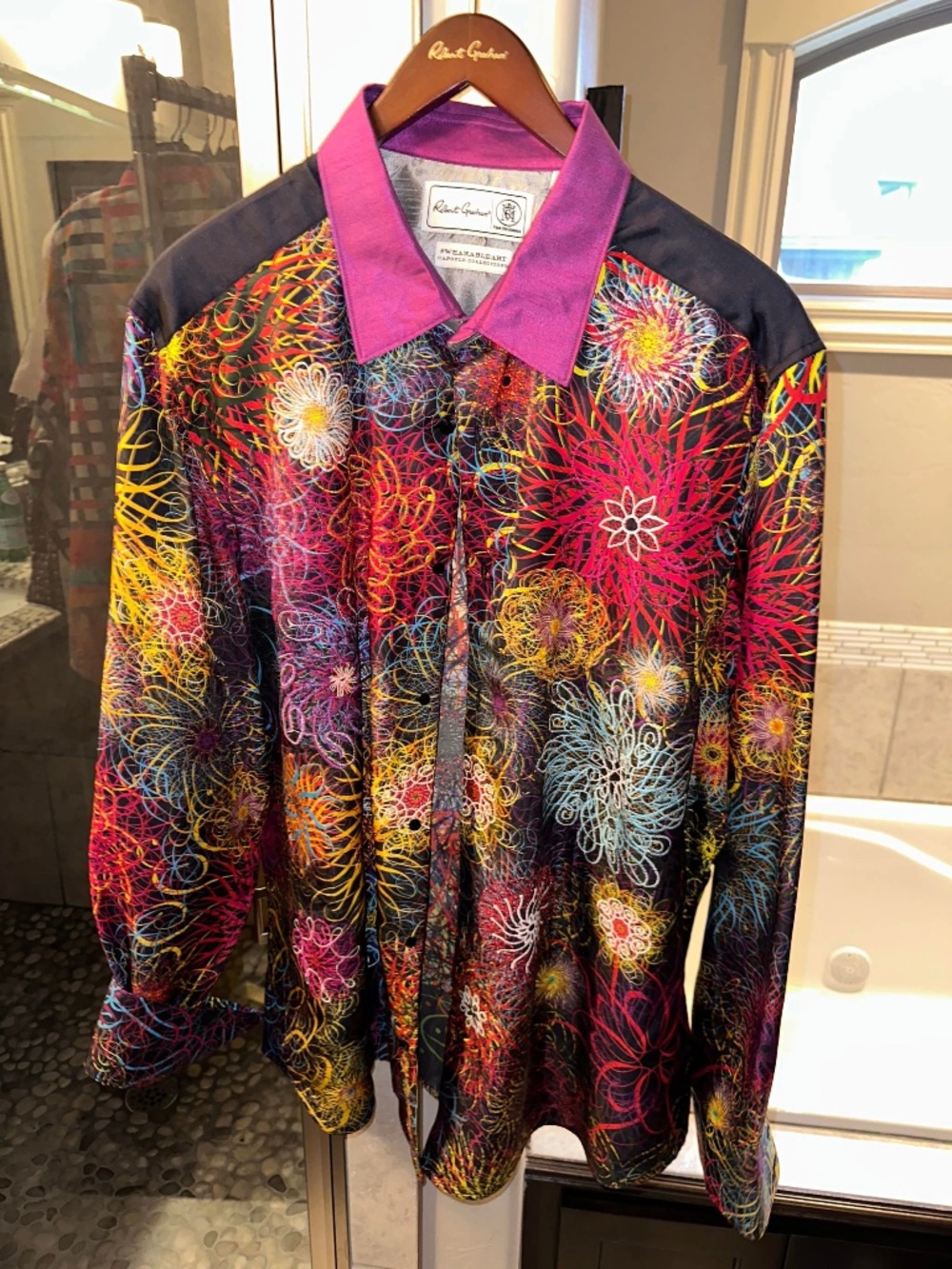 Robert graham black holes festive Silk ryan mcginness shirt (Glow in the dark)